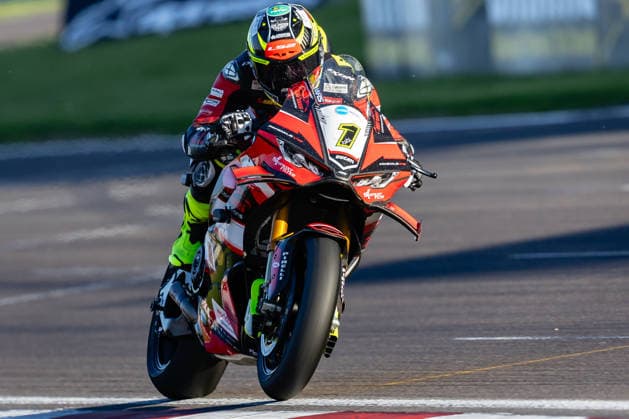 British Superbike Championship Day Two Kyle Ryde, Nitrous Coin Nitrous Competitions Racing, Ducati 1000 during Race 1 of the ZYN British Superbike Championship at Donnington Park, Castle Donington 03 10 2026 UK Newspapers OUT Copyright: xMichaelxWincottx FIL-24021-0029