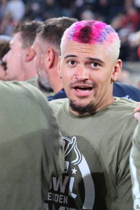 Montigo Moss (Dresden Monarchs, 81) after the win of the Championship, Dresden Monarchs vs Potsdam Royals, American Football, GFL, German Football League, Season 2026, GFL-Bowl, 03.10.2026, GFLBowl2026 Photo: PFA Klaus Sack Dresden Rudolf-Harbig-Stadion Deutschland Copyright: xPFA KlausxSackx