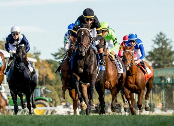 October 3, 2026, Lexington, Ky, USA: Rhetorical (3) ridden by Irad Ortiz, Jr. wins the Coolmore Turf Mile Stakes (Grade 1) at Keeneland in Lexington, Kentucky on October 3, 2026. Eclipse Sportswire CSM Lexington USA - ZUMAcs17 20261003_faf_cs17_150 Copyright: xCaseyxLaughterx