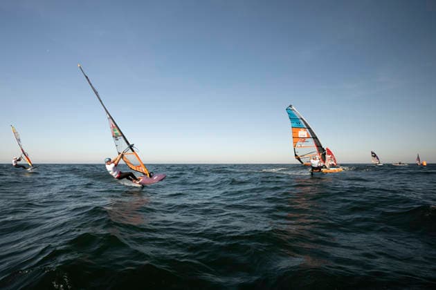 PWA - Citroen - World Windsurfing Tour Sylt 2026 - Tag 8 - Slalom Foil Men; Sylt Westerland, 03.10.2026 Pierre Macquaert (Slalom Foil Men, France, FRA-945); Bruno Martini (Slalom Foil Men, Italy, ITA-160); PWA - Citroen - World Windsurfing Tour Sylt 2026 - Tag 8 - Slalom Foil Men am 03.10.2026 vor dem Brandenburger Strand - Motorboot auf Sylt Westerland (Deutschland). Copyright: xBEAUTIFULxSPORTS AndreasxDickx