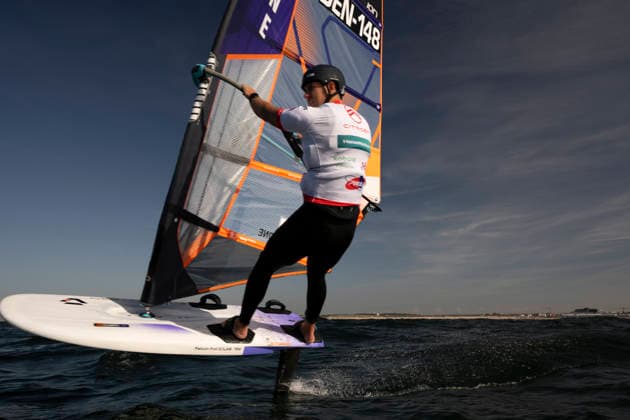 PWA - Citroen - World Windsurfing Tour Sylt 2026 - Tag 8 - Slalom Foil Men; Sylt Westerland, 03.10.2026 Kasper Nielsen (Slalom Foil Men, Denmark, DEN-148); PWA - Citroen - World Windsurfing Tour Sylt 2026 - Tag 8 - Slalom Foil Men am 03.10.2026 vor dem Brandenburger Strand - Motorboot auf Sylt Westerland (Deutschland). Copyright: xBEAUTIFULxSPORTS AndreasxDickx