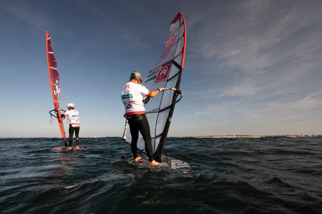 PWA - Citroen - World Windsurfing Tour Sylt 2026 - Tag 8 - Slalom Foil Men; Sylt Westerland, 03.10.2026 William Huppert (Slalom Foil Men, FRA330); PWA - Citroen - World Windsurfing Tour Sylt 2026 - Tag 8 - Slalom Foil Men am 03.10.2026 vor dem Brandenburger Strand - Motorboot auf Sylt Westerland (Deutschland). Copyright: xBEAUTIFULxSPORTS AndreasxDickx