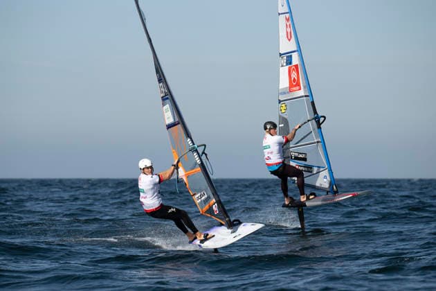 PWA - Citroen - World Windsurfing Tour Sylt 2026 - Tag 8 - Slalom Foil Men; Sylt Westerland, 03.10.2026 Kasper Nielsen (Slalom Foil Men, Denmark, DEN-148); Amado Vrieswijk (Slalom Foil Men and Freestyle Men, Bonaire, NB-20); PWA - Citroen - World Windsurfing Tour Sylt 2026 - Tag 8 - Slalom Foil Men am 03.10.2026 vor dem Brandenburger Strand - Motorboot auf Sylt Westerland (Deutschland). Copyright: xBEAUTIFULxSPORTS AndreasxDickx