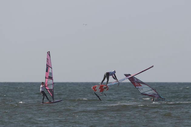 PWA - Citroen - World Windsurfing Tour Sylt 2026 - Tag 8 - Slalom Foil Men; Sylt Westerland, 03.10.2026 Balz Müller (Freestyle Men, Switzerland, SUI-21); PWA - Citroen - World Windsurfing Tour Sylt 2026 - Tag 8 - Slalom Foil Men am 03.10.2026 vor dem Brandenburger Strand - Motorboot auf Sylt Westerland (Deutschland). Copyright: xBEAUTIFULxSPORTS AndreasxDickx