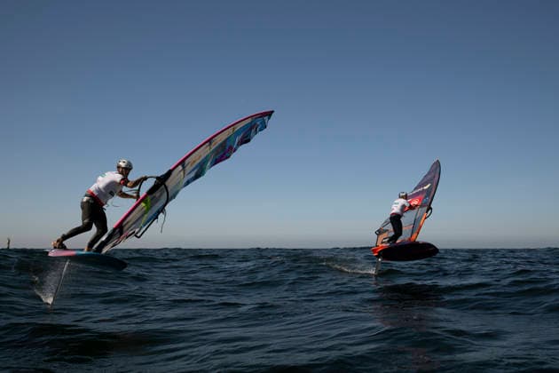 PWA - Citroen - World Windsurfing Tour Sylt 2026 - Tag 8 - Slalom Foil Men; Sylt Westerland, 03.10.2026 Alexis Mathis (Slalom Foil Men, France, FRA-997); Maciek Rutkowski (Slalom Foil Men, Poland, POL-23); PWA - Citroen - World Windsurfing Tour Sylt 2026 - Tag 8 - Slalom Foil Men am 03.10.2026 vor dem Brandenburger Strand - Motorboot auf Sylt Westerland (Deutschland). Copyright: xBEAUTIFULxSPORTS AndreasxDickx