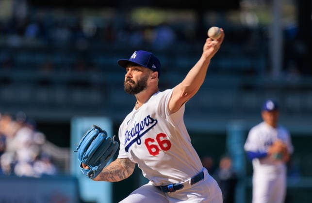 October 3, 2026, Los Angeles, California, USA: Relief pitcher, Tanner Scott 66 of the Los Angeles Dodgers during a NLDS Game 1 against the Atlanta Braves on Saturday October 3, 2026 at Dodger Stadium in Los Angeles, California. JAVIER ROJAS PI Los Angeles USA - ZUMAp124 20261003_zaa_p124_014 Copyright: xJavierxRojasx