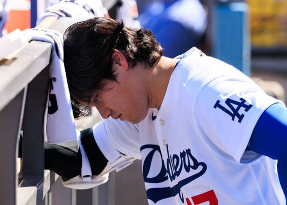 October 3, 2026, Los Angeles, California, USA: Shohei Ohtani 17 of the Los Angeles Dodgers in the dugout during a NLDS Game 1 against the Atlanta Braves on Saturday October 3, 2026 at Dodger Stadium in Los Angeles, California. JAVIER ROJAS PI Los Angeles USA - ZUMAp124 20261003_zaa_p124_012 Copyright: xJavierxRojasx
