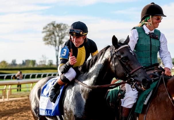 October 3, 2026, Lexington, Ky, USA: Rhetorical (3) ridden by Irad Ortiz, Jr. wins the Coolmore Turf Mile Stakes (Grade 1) at Keeneland in Lexington, Kentucky on October 3, 2026. Eclipse Sportswire CSM Lexington USA - ZUMAcs17 20261003_faf_cs17_277 Copyright: xTimxSudduthx
