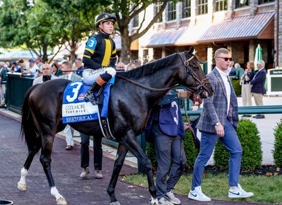 October 3, 2026, Lexington, Ky, USA: Rhetorical (3) ridden by Irad Ortiz, Jr. wins the Coolmore Turf Mile Stakes (Grade 1) at Keeneland in Lexington, Kentucky on October 3, 2026. Eclipse Sportswire CSM Lexington USA - ZUMAcs17 20261003_faf_cs17_280 Copyright: xTimxSudduthx