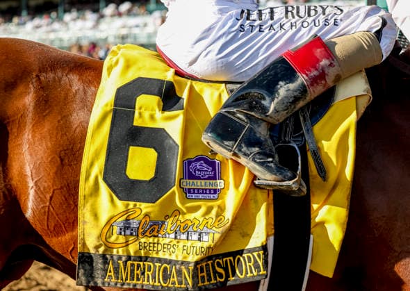 HORSE RACING 2026: BreedersÃ¢â‚¬â ¢ Futurity WAYI Keeneland OCT 03 October 3, 2026, Lexington, Ky, USA: American History (6) ridden by John Velazquez wins the Claiborne Breeders Futurity (Grade 1) at Keeneland in Lexington, Kentucky on October 3, 2026. Tim Sudduth Eclipse Sportswire CSM(Credit Image: Â Tim Sudduth Cal Media) Lexington Ky USA EDITORIAL USE ONLY Copyright: xx ZUMA-20261003_faf_cs17_288.jpg TimxSudduthx csmphotothree530226