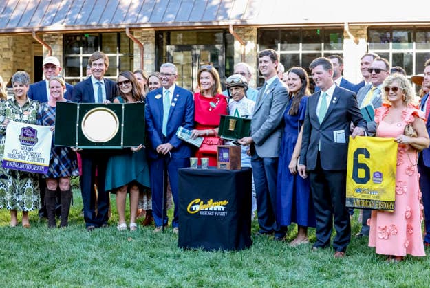 October 3, 2026, Lexington, Ky, USA: American History (6) ridden by John Velazquez wins the Claiborne Breeders Futurity (Grade 1) at Keeneland in Lexington, Kentucky on October 3, 2026. Eclipse Sportswire CSM Lexington USA - ZUMAcs17 20261003_faf_cs17_289 Copyright: xTimxSudduthx