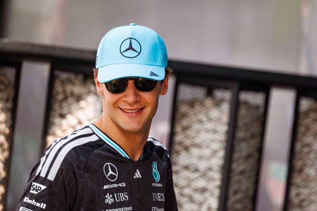 4th October 2026; Sepang IC, Kuala Lumpur, Malaysia; Formula 1, Bahrain Grand Prix, Race Day; George Russell (63) of Great Britain and Mercedes-AMG PETRONAS Formula One Team StephenxBlackberry