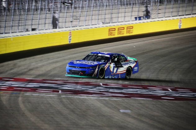 LAS VEGAS, NV - OCTOBER 03: Corey Day ( 17 Hendrick Motorsports HendrickCars.com Chevrolet) does a burnout after winning the NASCAR, Motorsport, USA O Reilly Auto Parts Series Focused Health 302 playoff race at Las Vegas Motor Speedway Saturday Oct. 3, 2026 in Las Vegas, Nevada. (Photo by Matthew Bolt Icon Sportswire) AUTO: OCT 03 NASCAR O™Reilly Auto Parts Series Focused Health 302 EDITORIAL USE ONLY Icon296000361787400