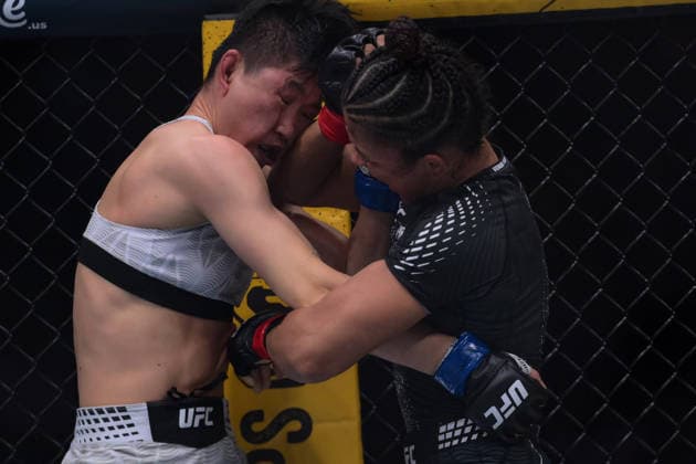 October 3, 2026, Salt Lake City, Utah, USA: NATALIA SILVA defeated WANG CONG by unanimous decision (48-47, 48-47, 49-46) during UFC 332 at the Delta Arena in Salt Lake City. Salt Lake City USA - ZUMAo117 20261003_zsp_o117_170 Copyright: xMikaelxOnax