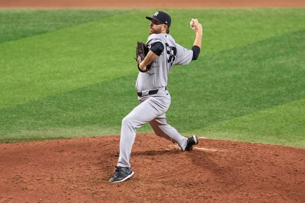 October 3, 2026, St. Petersburg, Florida, USA: New York Yankees pitcher Paul Blackburn (58) delivers a pitch in the eighth inning of game one of the ALDS for the 2026 MLB, Baseball Herren, USA Playoffs against the Tampa Bay Rays on October 3, 2026 at Tropicana Field. The Rays beat the Yankees 1-0. St. Petersburg USA - ZUMAh180 20261003_zsp_h180_103 Copyright: xKimxHukarix