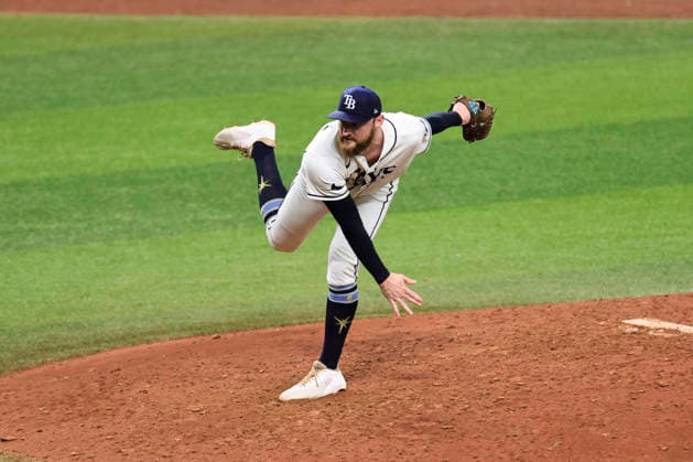 October 3, 2026, St. Petersburg, Florida, USA: Tampa Bay Rays pitcher Bryan Baker (47) delivers a pitch in the top of the ninth inning of game one of the ALDS for the 2026 MLB, Baseball Herren, USA Playoffs on October 3, 2026 at Tropicana Field. The Rays beat the Yankees 1-0. St. Petersburg USA - ZUMAh180 20261003_zsp_h180_083 Copyright: xKimxHukarix
