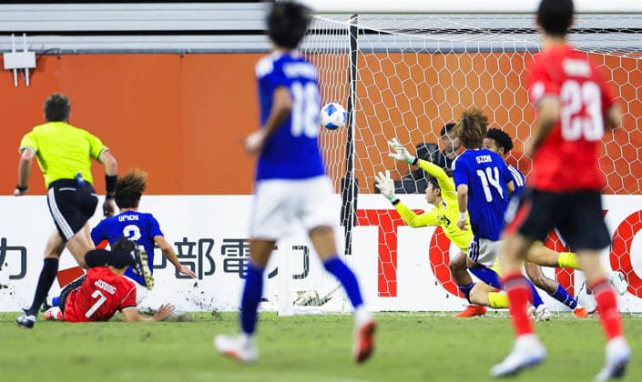 Aichi-Nagoya Asian Games: Football South Korea s Eom Ji Sung (7) scores in the second half of the Aichi-Nagoya Asian Games men s football final against Japan at Toyota Stadium in Toyota in Aichi Prefecture, central Japan, on Oct. 3, 2026.  A14AA0005629889P