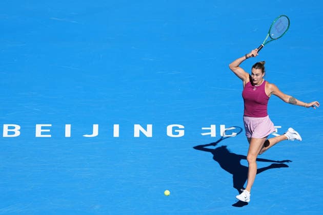 (261004) -- BEIJING, Oct. 4, 2026 -- Aryna Sabalenka competes during the women s singles third round match between Aryna Sabalenka of Belarus and Nikola Bartunkova of the Czech Republic at 2026 China Open tennis tournament in Beijing, China, Oct. 4, 2026. ) (SP)CHINA-BEIJING-TENNIS-CHINA OPEN-WOMEN S SINGLES(CN) JuxHuanzong 