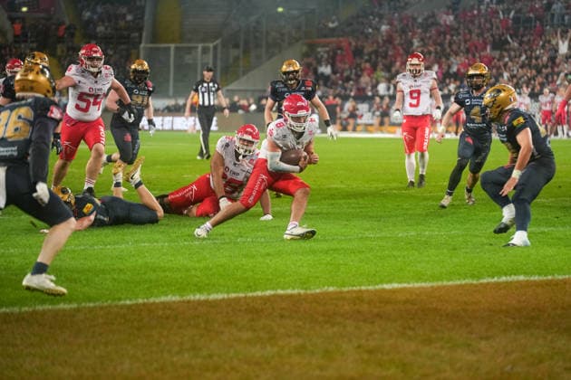 Hugh Harvey (Potsdam Royals, 08) Dresden Monarchs vs. Potsdam Royals, American Football, German Football League, GFL Bowl, Saison 2026, 03.10.2026 Dresden Monarchs vs. Potsdam Royals, American Football, German Football League, GFL Bowl, Saison 2026, 03.10.2026 Dresden Copyright: xEibner-Pressefoto PiaxSchindlerx EP_PSR