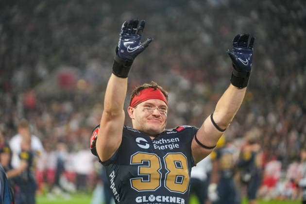 Florian Zur Nieden (Dresden Monarchs, 38) Dresden Monarchs vs. Potsdam Royals, American Football, German Football League, GFL Bowl, Saison 2026, 03.10.2026 Dresden Monarchs vs. Potsdam Royals, American Football, German Football League, GFL Bowl, Saison 2026, 03.10.2026 Dresden Copyright: xEibner-Pressefoto PiaxSchindlerx EP_PSR