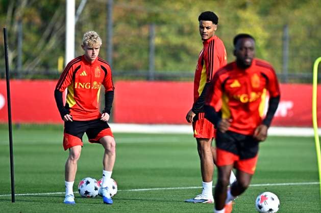 France v Belgium - UEFA Nations League 2026 Media Activities 04 10 2026 TUBIZE, BELGIUM - OCTOBER 04 : De Winter Koni defender of Belgium and Seys Joaquin defender of Belgium pictured during a training session ahead of the UEFA Nations League tournament league phase matchday 4 group A1 match between France and Belgium on October 4, 2026 in Tubize, Belgium, 04 10 2026 Tubize Belgium  Copyright: xTomasxSiskx