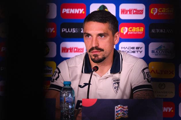 261004 Nicolae Stanciu of the Romanian men s national football team at a press conference, PK, Pressekonferenz on October 4, 2026 in Bucharest. Photo: Ludvig Thunman BILDBYRAN kod LT LT0825 fotboll football soccer fotball nations league uefa nations league presskonferens press conference rumänien romania bbeng fotboll football soccer fotball nations league uefa nations league presskonferens press conference rumänien romania bbeng Copyright: LUDVIGxTHUNMAN BB261004LT003
