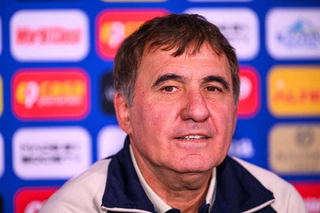 261004 Head coach Gheorghe Hagi of the Romanian men s national football team at a press conference, PK, Pressekonferenz on October 4, 2026 in Bucharest. Photo: Ludvig Thunman BILDBYRAN kod LT LT0825 fotboll football soccer fotball nations league uefa nations league presskonferens press conference rumänien romania bbeng fotboll football soccer fotball nations league uefa nations league presskonferens press conference rumänien romania bbeng Copyright: LUDVIGxTHUNMAN BB261004LT008
