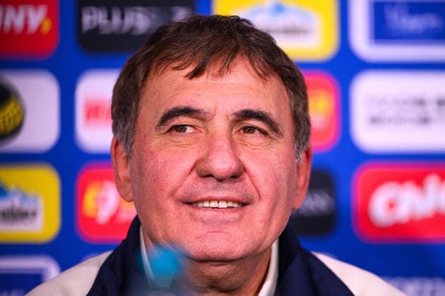 261004 Head coach Gheorghe Hagi of the Romanian men s national football team at a press conference, PK, Pressekonferenz on October 4, 2026 in Bucharest. Photo: Ludvig Thunman BILDBYRAN kod LT LT0825 fotboll football soccer fotball nations league uefa nations league presskonferens press conference rumänien romania bbeng fotboll football soccer fotball nations league uefa nations league presskonferens press conference rumänien romania bbeng Copyright: LUDVIGxTHUNMAN BB261004LT009