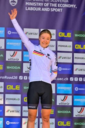 Klara DWORATZEK 3. Place Road Race Women Juniors UEC Road European Championships 2026 Klara DWORATZEK Germany Third Place (Bronze) Road Race Women Juniors (66 km) 04.10. UEC-Straßenradsport-Europameisterschaften 2026 - Rad-EM (offiziell 2026 UEC Road European Championships) vom 02. bis 07. Oktober 2026 in Ljubljana und Å enÄur (Slowenien).