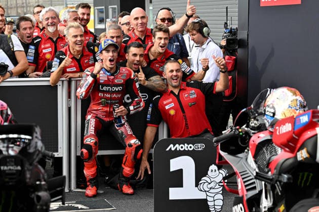 MOTO - MOTO GP - GRAND PRIX OF JAPAN 2026 MARQUEZ Marc (spa), Ducati Lenovo Team, Ducati Desmosedici GP26, portrait, celebrating his win during the 2026 MotoGP Motul Grand Prix of Japan on the Twin Ring Motegi Circuit from October 2 to 4th, At Motegi, Japan - MotegiJapan  Copyright: xGIGIxSOLDANOx