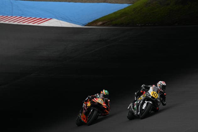 MOTO - MOTO GP - GRAND PRIX OF JAPAN 2026 10 MARINI Luca (ita), Honda HRC Castrol, Honda RC213V, action with 33 BINDER Brad (zaf), Red Bull KTM Factory Racing, KTM RC16 during the 2026 MotoGP Motul Grand Prix of Japan on the Twin Ring Motegi Circuit from October 2 to 4th, At Motegi, Japan - MotegiJapan  Copyright: xGIGIxSOLDANOx
