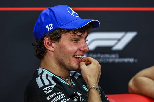SEPANG, SGR - OCTOBER 04: Kimi Antonelli of Italy and Mercedes-AMG PETRONAS F1 Team during post race press conference, PK, Pressekonferenz of the Formula 1 Gulf Air Bahrain Grand Prix on October 04, 2026 held at Sepang International Circuit in Sepang, Malaysia. (Photo by Hazrin Yeob Men Shah Icon Sportswire) AUTO: OCT 04 F1 Bahrain Grand Prix in Malaysia EDITORIAL USE ONLY Icon37826100415384