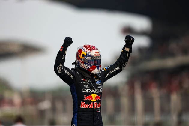 F1 - BAHRAIN GRAND PRIX IN MALAYSIA 2026 VERSTAPPEN Max (nld), Red Bull Racing Ford RB22, portrait celebrates his victory during the 2026 Formula 1 Bahrain Grand Prix in Malaysia, 16th round of the 2026 Formula One World Championship, WM, Weltmeisterschaft from October 2 to 4, 2026 on the Sepang International Circuit, in Sepang, Malaysia - SepangMalaysia  Copyright: xXavixBonillax