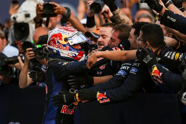 F1 - BAHRAIN GRAND PRIX IN MALAYSIA 2026 VERSTAPPEN Max (nld), Red Bull Racing Ford RB22, portrait celebrates his victory during the 2026 Formula 1 Bahrain Grand Prix in Malaysia, 16th round of the 2026 Formula One World Championship, WM, Weltmeisterschaft from October 2 to 4, 2026 on the Sepang International Circuit, in Sepang, Malaysia - SepangMalaysia  Copyright: xXavixBonillax