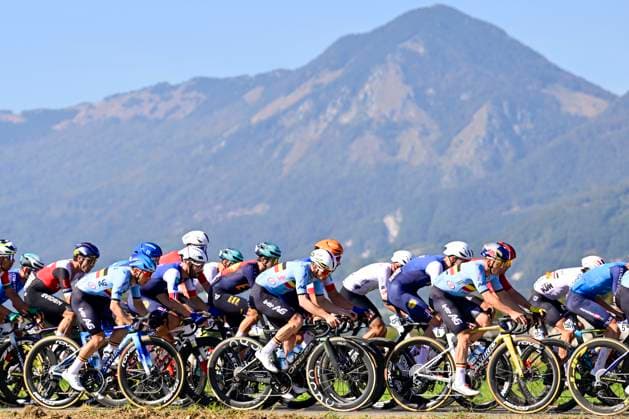 UEC 2026 Road European Championships Ljubljana 04 10 2026 LJUBLJANA, SLOVENIA - OCTOBER 04 : Evenepoel Remco (BEL), Berckmoes Jenno (BEL) and Van Wilder Ilan (BEL) in action during the Men Elite cycling road race at the 2026 UEC Road European Championships Ljubljana, an UCI Continental Championships cycling race of 196,3 km with start in Ljubljana and finish in Sencur on October 4, 2026 in Ljubljana, Slovenia, 04 10 2026 Ljubljana Slovenia  Copyright: xJanxDexMeuleneirx
