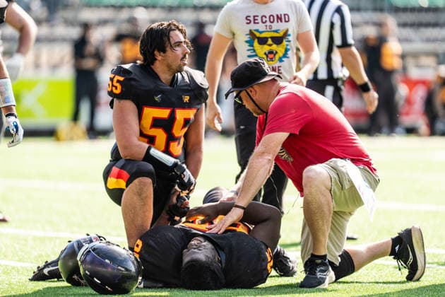 AMERICAN FOOTBALL - IFAF EC, AUT vs BEL SALZBURG,AUSTRIA,04.OCT.26 - AMERICAN FOOTBALL - IFAF European Championship, EM, Europameisterschaft Austria vs Belgium. Image shows Kenzo Lannoo and Frederic Makanda (BEL).  GEPAxpictures xJulioxArellano