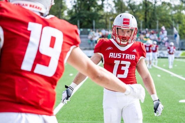 AMERICAN FOOTBALL - IFAF EC, AUT vs BEL SALZBURG,AUSTRIA,04.OCT.26 - AMERICAN FOOTBALL - IFAF European Championship, EM, Europameisterschaft Austria vs Belgium. Image shows Daniel Holzmann (AUT).  GEPAxpictures xJulioxArellano