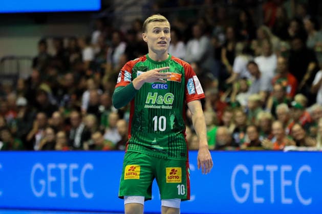 04.10.2026, xgox, Handball - Opel HBL SC Magdeburg - HC Erlangen emspor, v.l. Gisli Thorgeir Kristjansson (Magdeburg, 10) Magdeburg