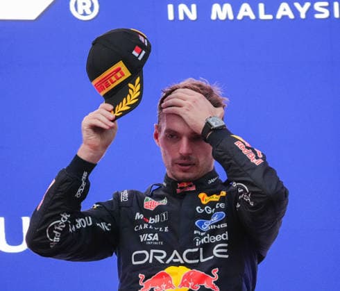October 4, 2026, Sepang, Selangor, Malaysia: Oracle Red Bull Racing driver Max Verstappen (3) celebrates on the podium after winning the Formula 1 Gulf Air Bahrain Grand Prix in Malaysia at the PETRONAS Sepang International Circuit, in Sepang, Selangor, Malaysia. Bahrain Grand Prix 2026 In Sepang  - ZUMAk197 20261004_zsp_k197_011 Copyright: xRanjithxKumarx