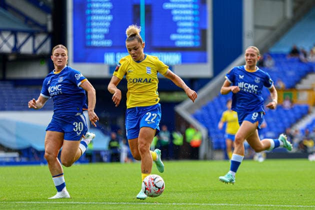 LIVERPOOL, ENGLAND - October 4: Oceane Hurtre of Birmingham City makes a run before scoring during the Barclays Womens Super League game between Everton and Birminghan City at Goodison Park on October 4, 2026 in Liverpool, England. (Photo by Natalie Mincher Sports Press Photo SPP) Copyright: xNataliexMincher SPPx Sportspressphoto_SPR245334