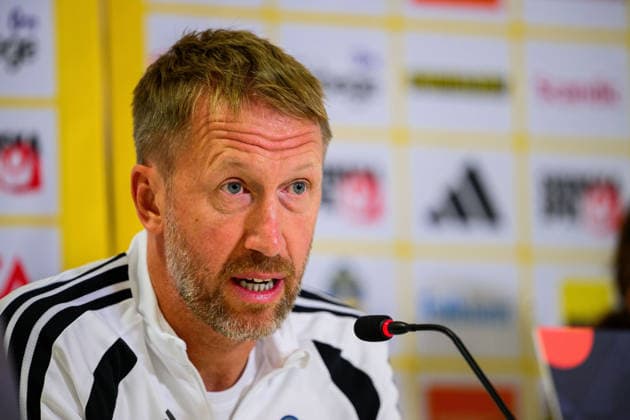261004 Head coach Graham Potter of the Swedish men s national football team at a press conference, PK, Pressekonferenz on October 4, 2026 in Bucharest. Photo: Ludvig Thunman BILDBYRAN kod LT LT0827 fotboll football soccer fotball nations league uefa nations league presskonferens press conference sverige sweden sverige a bbeng fotboll football soccer fotball nations league uefa nations league presskonferens press conference sverige sweden sverige a bbeng Copyright: LUDVIGxTHUNMAN BB261004LT071