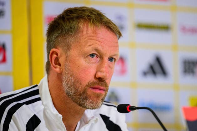 261004 Head coach Graham Potter of the Swedish men s national football team at a press conference, PK, Pressekonferenz on October 4, 2026 in Bucharest. Photo: Ludvig Thunman BILDBYRAN kod LT LT0827 fotboll football soccer fotball nations league uefa nations league presskonferens press conference sverige sweden sverige a bbeng fotboll football soccer fotball nations league uefa nations league presskonferens press conference sverige sweden sverige a bbeng Copyright: LUDVIGxTHUNMAN BB261004LT072