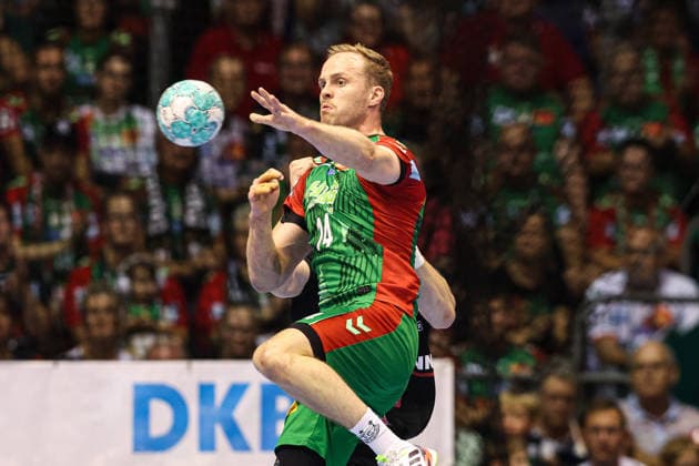 Omar Ingi Magnusson (SC Magdeburg,14) - Handball Bundesliga Saison 2026-2027 SC Magdeburg vs. HC Erlangen in der GETEC Arena in Magdeburg - Aktion,Handball,Deutschland,04.10.2026