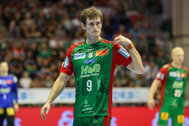 04.10.2026, xgox, Handball - Opel HBL SC Magdeburg - HC Erlangen emspor, v.l. Oskar Vind Rasmussen (Magdeburg, 9) Magdeburg