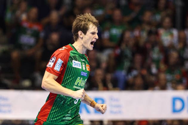 Oskar Vind Rasmussen (SC Magdeburg,9) - Handball Bundesliga Saison 2026-2027 SC Magdeburg vs. HC Erlangen in der GETEC Arena in Magdeburg - Einzelbild,Aktion,Handball,Deutschland,04.10.2026