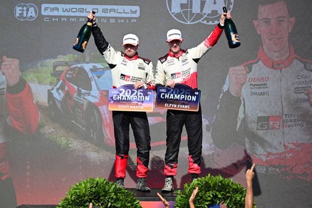 IPA89300012 - Elfyn Evans (GBR) and Scott Martin (GBR) will be crowned the new WRC, Motorsport Rallye, WM champions during the FIA WRC RALLY ITALIA SARDEGNA in Alghero, Italy, on October 1–4, 2026.  Copyright: xFedericoxManoni IPAxSportx xx IPA89300012