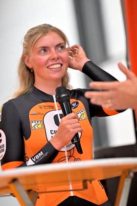 Cycling and Coffee - Lotto Intermarche - Charles Liegeois THIMISTER, BELGIUM - OCTOBER 04 : Vervloet Sterre (NED) of Lotto Intermarche Ladies during the Cycling and Coffee - Lotto Intermarche - Charles Liegeois Fan Day on October 4, 2026 in Thimister, Belgium, 04 10 2026 ( Thimister Belgium  Copyright: xSesx