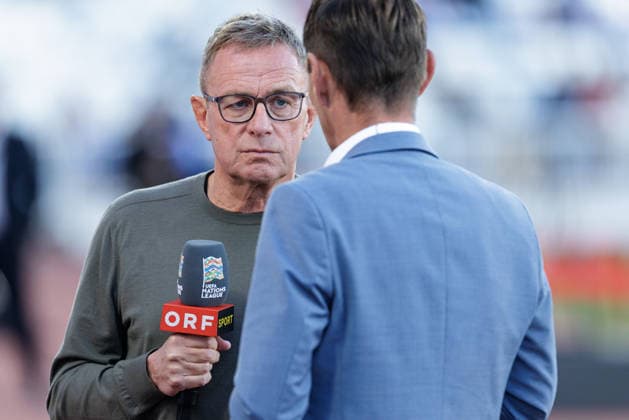 SOCCER - NL, KOS vs AUT PRISTINA,KOSOVO,04.OCT.26 - SOCCER - UEFA Nations League, OEFB international match, Länderspiel, Nationalmannschaft Kosovo vs Austria. Image shows head coach Ralf Rangnick (AUT) during an interview.  GEPAxpictures xArminxRauthner