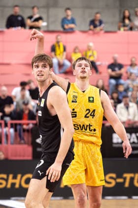 Tigers Tuebingen - Nuernberg Falcons, Herren, 2. Bundesliga, Barmer 2. Basketball Bundesliga, pro A, 3. Spieltag, Spielzeit 2026 2027, 04.10.2026 Creighton Morisch (Tigers Tuebingen, 24) nach dem Wurf