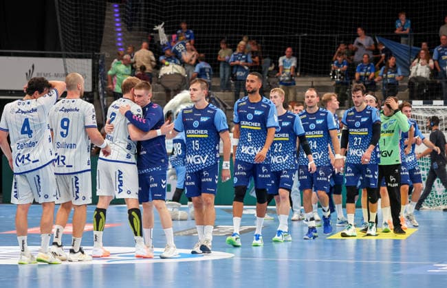 04.10.2026, Deutschland, Stuttgart, Opel HBL, Bundesliga 2026 2027, TVB Stuttgart vs. TBV Lemgo Lippe, Enttäuschung (TVB)